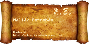 Mallár Barnabás névjegykártya
