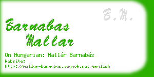 barnabas mallar business card